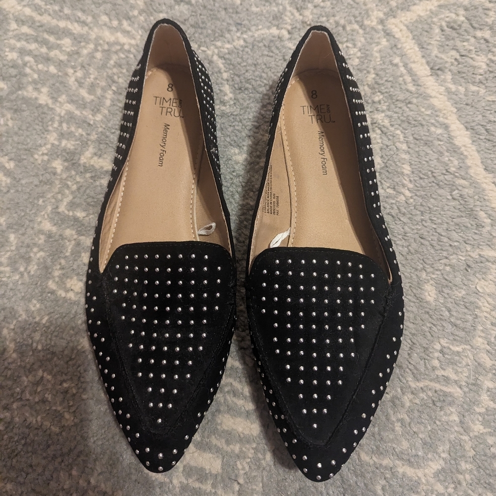 Black Studded Loafers